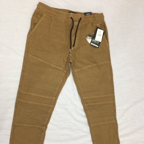 💐💐 NWT MODERN CULTURE MENS MOTO STRETCH TAPER FIT DARK CHINO PANTS SIZE S - Picture 1 of 6